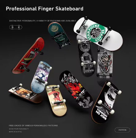 Mini Finger Skateboard Puzzle Toy Stress Reliever Hobby