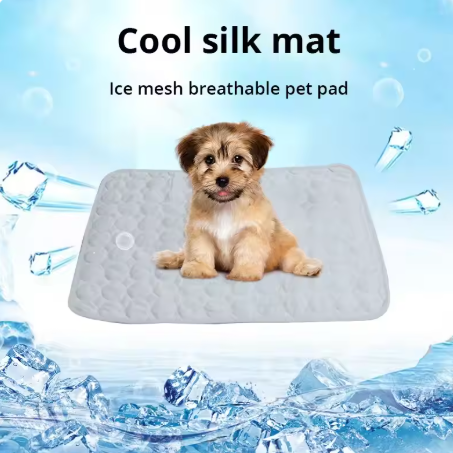 Ice Silk Cooling Pad for Dogs – Breathable, Washable, Reusable, Summer-Friendly, for Small Pets