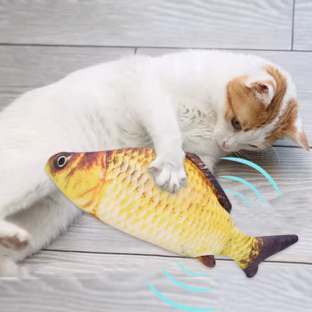 USB Rechargeable Real Floppy Fish - Interactive Cat Chew Toy, Pet Toy