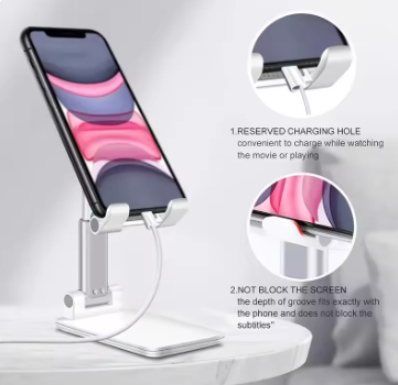 Adjustable Desk Phone Tablet Stand – Universal for iPhone/iPad/Xiaomi, etc., Desk Stand