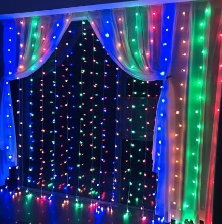 LED Flower String Ice Curtain Light Connectable Christmas Party Decoration