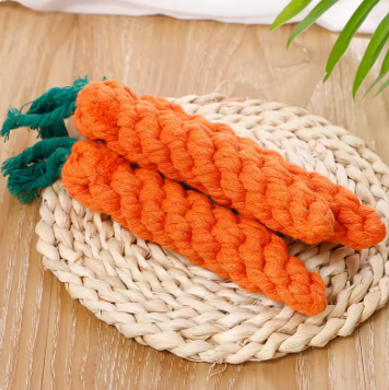 Carrot Shape Pet Rope Toy – Chew Toy for Dogs and Cats