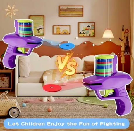 Kids Bubble Disc Launcher Gun – For Outdoor Play and Parent-Child Interaction