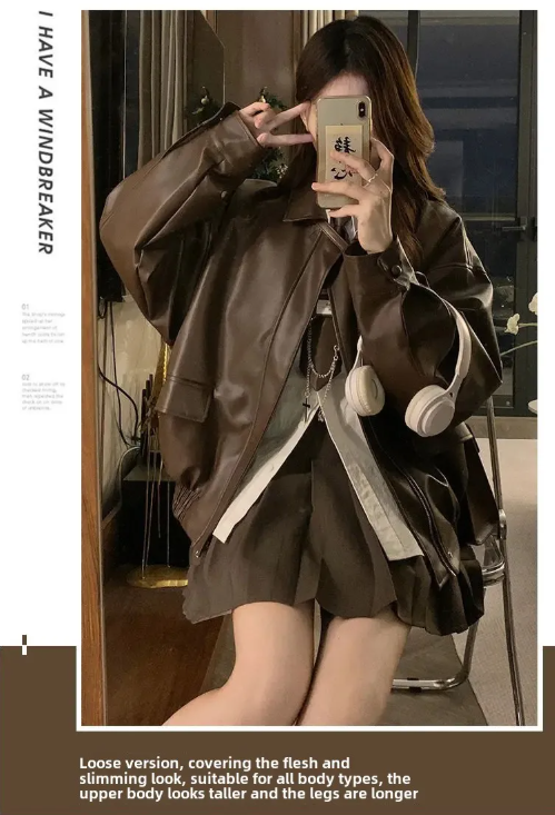 Ancola Red Genuine Leather Short Jacket