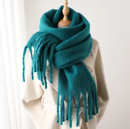 Soft Cashmere Winter Scarf, Warm Solid Pashmina Blanket, and Shawl