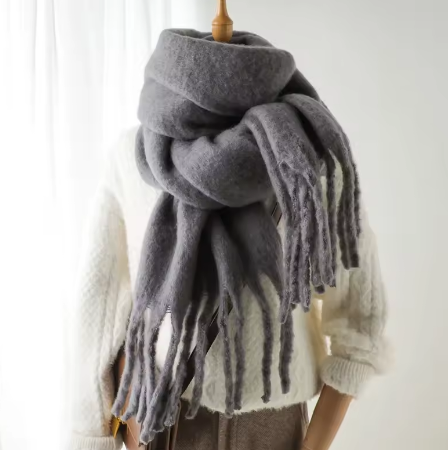 Soft Cashmere Winter Scarf, Warm Solid Pashmina Blanket, and Shawl