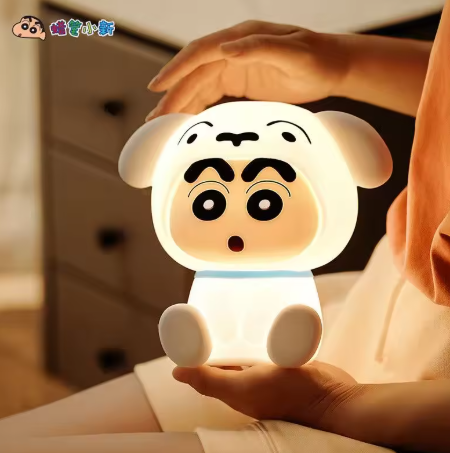 Crayon Shin-chan Shiro Character Mood Light – Bedside Cartoon Night Light, Cute Ornament