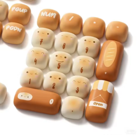 Bun Paradise Themed Keycaps – 139 Key PBT, MOG Profile, Cute Mushroom Design, for Mechanical Keyboards