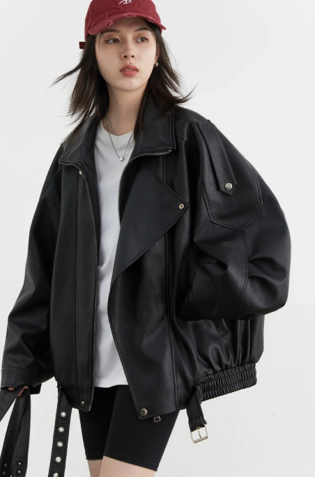 CHIC VEN Women’s PU Leather Jacket