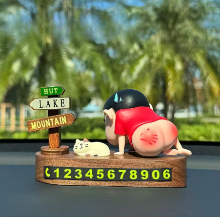 Crayon Shin-chan Temporary Parking License Plate – Custom Cartoon Car Ornament