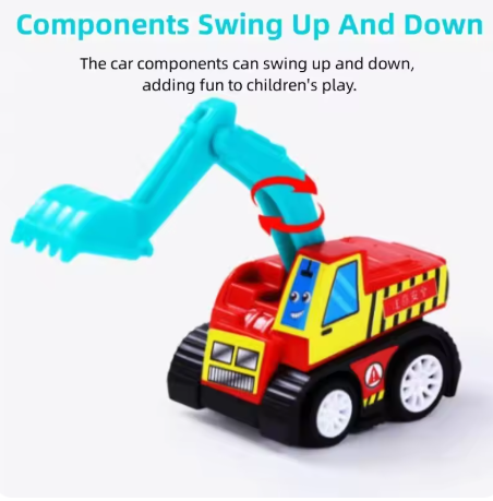 6/12Pcs Mini Inertial Pullback Engineering Car Set – Children's Cartoon Toy Birthday Gift
