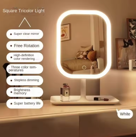 Illuminated Makeup Mirror – Touch Screen Desktop Mirror, Popular Item for Students