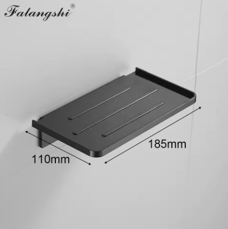 ABS Bathroom Wall Shelf – Black Shower Storage Rack (WB8011)