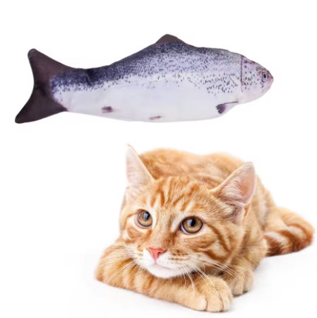 USB Rechargeable Real Floppy Fish - Interactive Cat Chew Toy, Pet Toy