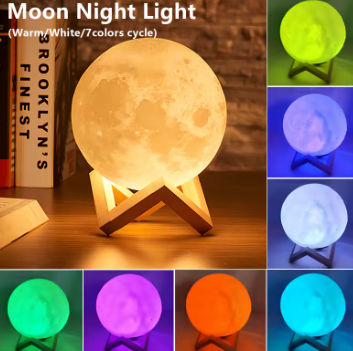 LED Moon Light Galaxy Light, Moon Night Light, Bedroom Decoration Indoor Lighting