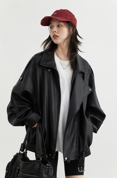 CHIC VEN Women’s PU Leather Jacket