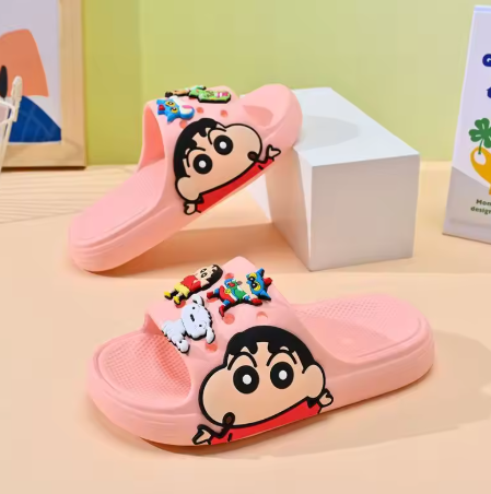Crayon Shin-chan Shiro Character Children's Cartoon Slippers, Non-Slip Flip-Flops