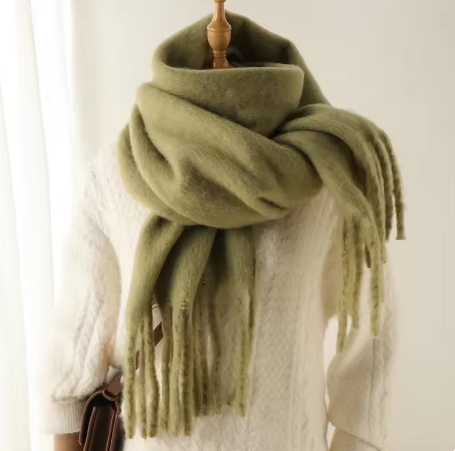 Soft Cashmere Winter Scarf, Warm Solid Pashmina Blanket, and Shawl