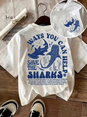 Save the Sharks – Eco-Friendly Graphic T-Shirt