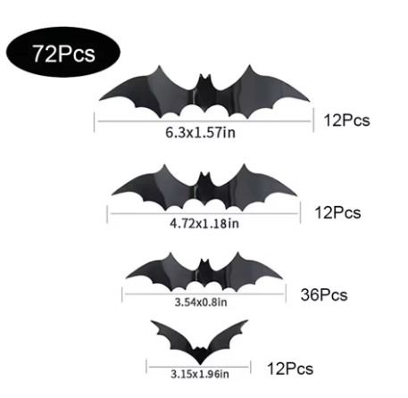 (🎃Season limited!) Halloween 3D Bat Wall Decoration Black PVC Sticker Interior Props