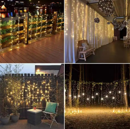 LED Flower String Ice Curtain Light Connectable Christmas Party Decoration