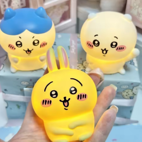 Chiikawa LED Night Lights - Hachiware and Usagi Lamps, Bedroom Decorations and Gifts