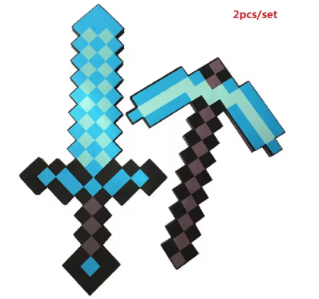 2-Piece Blue Diamond Toy Axe