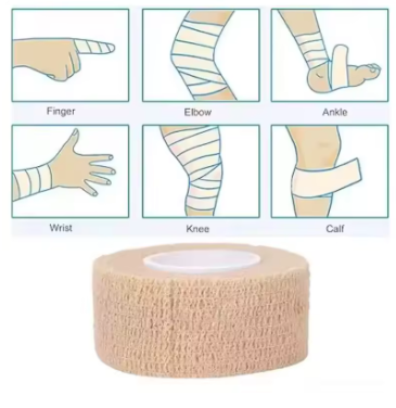 Self-adhesive elastic bandage – skin-colored, non-woven stretch tape, for exercise