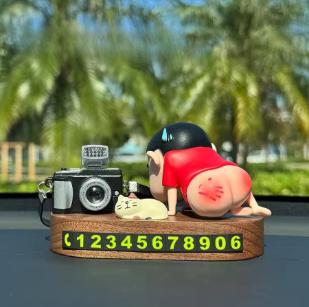 Crayon Shin-chan Temporary Parking License Plate – Custom Cartoon Car Ornament