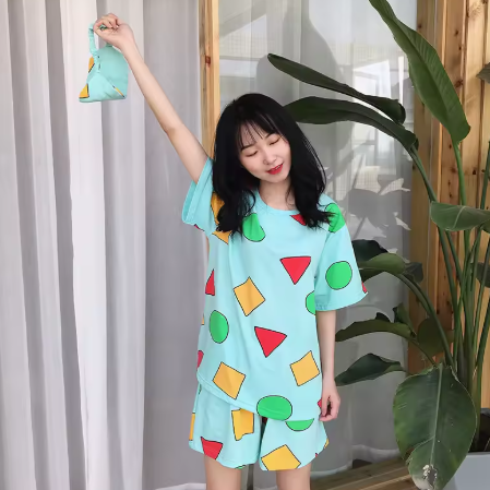 Shin-chan Couple Pajama Set, Cotton Summer Short-Sleeve Pajamas 2024