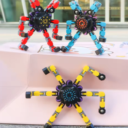 Transforming Chain Fidget Spinner – A Stress Reliever Sensory Toy for Kids and Adults, a Portable Hand Spinner Gift