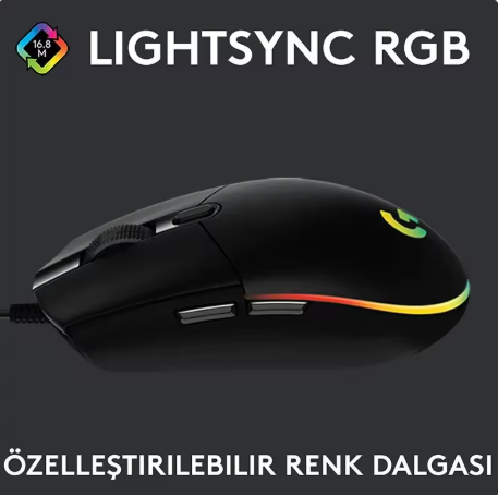 Logitech G102 Wired Gaming Mouse - 8000DPI, RGB Lighting, for PC/Mac