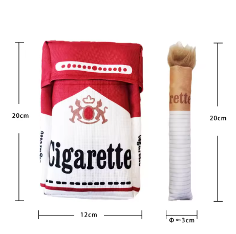 Voice Plush Cigarette Dog Toy – Built-in Squeak for Chewing and Interactive Play