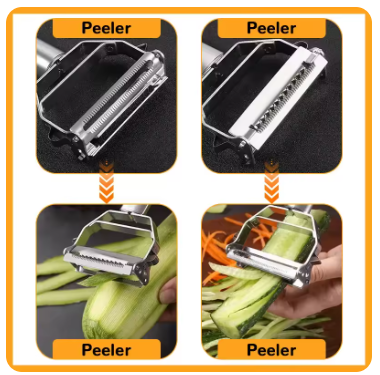 Stainless Steel Double Head Vegetable Peeler – Multifunctional Kitchen Tool for Melon, Fruits and Vegetables