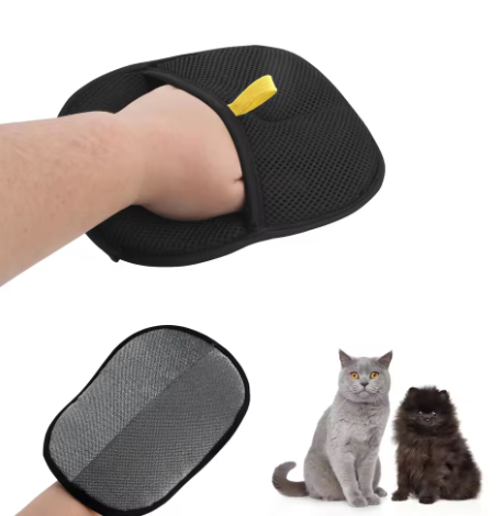 Reusable Pet Hair Removal Gloves - Double-Sided Brushing and Hair Removal Tool