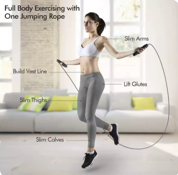 Ball Bearing Anti-Tangle Wire Jump Rope – Foam Handle, Fitness Home Workout