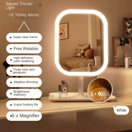 Illuminated Makeup Mirror – Touch Screen Desktop Mirror, Popular Item for Students
