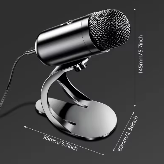 Premium Wired Condenser Gooseneck Desktop Microphone – USB Mic for Computer, Gaming &amp; Conferences