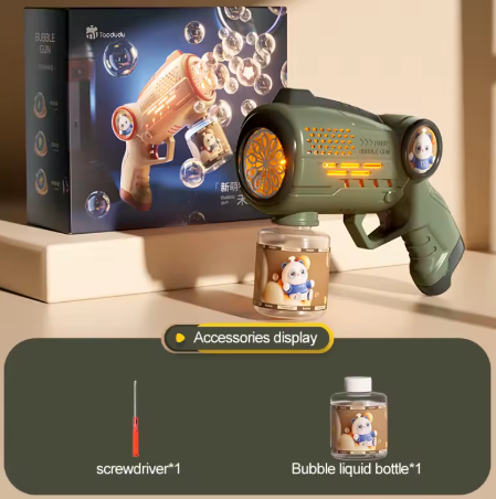 Electric Bubble Gun – Automatic Spray, Outdoor LED Bubble Toy, Summer Kids Gift