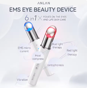 ANLAN EMS Eye Massager – Microcurrent Eye Device with Red &amp; Blue LED
