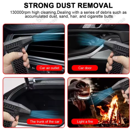 CAER Turbo Jet Mini Fan – 130,000 RPM, 52m/s Wind Speed, Portable Dust Remover, Storage Bag Included