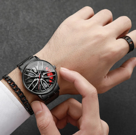 Fashion GT3RS Car Wheel Dial Men's Sports Watch