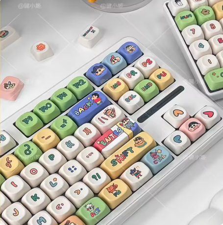 Crayon Shin-chan PBT Dye-Sublimated Keycaps – MOA Profile, for Cute Mechanical Keyboards