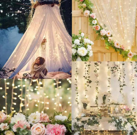 LED Flower String Ice Curtain Light Connectable Christmas Party Decoration