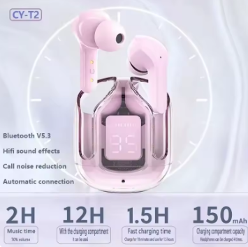 Xiaomi T2 Wireless Bluetooth Earphones – Hi-Fi Sound, LED Power Display
